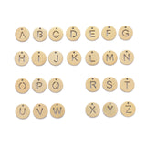 304 Stainless Steel Charms, Ion Plating (IP), Flat Round with Letter A~Z, Golden, 10x0.7~1.5mm, Hole:1mm, 26pc/Set