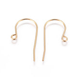 304 Stainless Steel Earring Hooks, with Horizontal Loop, Golden, 27.5x16.5x0.8mm, Hole: 1.8mm, 21 Gauge, Pin: 0.7mm, 200pc/Set