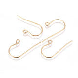 304 Stainless Steel Earring Hooks, with Horizontal Loop, Golden, 27.5x16.5x0.8mm, Hole: 1.8mm, 21 Gauge, Pin: 0.7mm, 200pc/Set