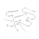 Tarnish Resistant 304 Stainless Steel Earring Hooks, with Horizontal Loop, Stainless Steel Color, 27.5x16.5x0.8mm, Hole: 1.8mm, 21 Gauge, Pin: 0.7mm, 200pc/Set