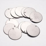 Tarnish Resistant 304 Stainless Steel Pendants, Stamping Blank Tag Pendants, Flat Round, Stainless Steel Color, 23x1mm, Hole: 1.5mm, 100pc/Set