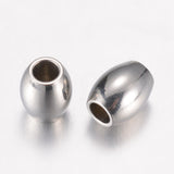 Tarnish Resistant 304 Stainless Steel Spacer Beads, Barrel, Stainless Steel Color, 5x4mm, Hole: 1.8mm, 100pc/Set