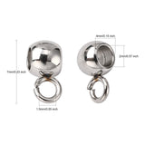 Tarnish Resistant 304 Stainless Steel Tube Bails, Loop Bails, Rondelle Bail Beads, Stainless Steel Color, 7x3.5x4mm, Hole: 1.5mm, Inner Diameter: 2mm, 200pc/Set