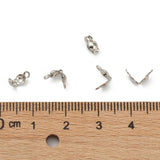 304 Stainless Steel Bead Tips, Calotte Ends, Clamshell Knot Cover, Stainless Steel Color, 6x3mm, Hole: 1mm, 200pcs/Set