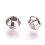 Tarnish Resistant Rondelle 304 Stainless Steel Spacer Beads, Stainless Steel Color, 4x2.5mm, Hole: 1.6mm, 50pc/Set