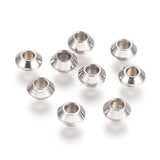 Tarnish Resistant Rondelle 304 Stainless Steel Spacer Beads, Stainless Steel Color, 4x2.5mm, Hole: 1.6mm, 50pc/Set