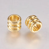 201 Stainless Steel Beads, Column, Golden, 5x4.5mm, Hole: 3mm, 100pc/Set