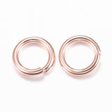 304 Stainless Steel Jump Rings, Open Jump Rings, Rose Gold, 18 Gauge, 6x1mm, Inner Diameter: 4mm, 20pc/Set