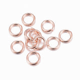 304 Stainless Steel Jump Rings, Open Jump Rings, Rose Gold, 18 Gauge, 6x1mm, Inner Diameter: 4mm, 20pc/Set