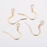 304 Stainless Steel Earring Hooks, with Horizontal Loop, Golden, 17x18.5x1.5mm, Hole: 2.5mm, 20 Gauge, Pin: 0.8mm, 10pc/Set