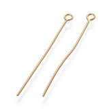 304 Stainless Steel Eye Pins, Golden, 40x0.7mm, Hole: 2mm, 200pc/Set