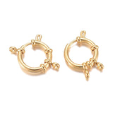 304 Stainless Steel Spring Ring Clasps, Ring, Real 24K Gold Plated, 16x2.5mm, Hole: 2.5mm, 10pc/Set