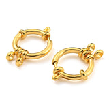 304 Stainless Steel Spring Ring Clasps, Ring, Real 24K Gold Plated, 18x4.5mm, Hole: 2.5mm, 10pc/Set