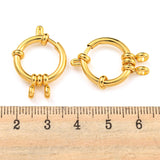 304 Stainless Steel Spring Ring Clasps, Ring, Real 24K Gold Plated, 18x4.5mm, Hole: 2.5mm, 10pc/Set