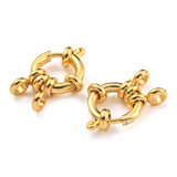 304 Stainless Steel Spring Ring Clasps, Ring, Real 24K Gold Plated, 10x4mm, Hole: 2.5mm, 10pc/Set