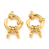 304 Stainless Steel Spring Ring Clasps, Ring, Real 24K Gold Plated, 10x4mm, Hole: 2.5mm, 10pc/Set