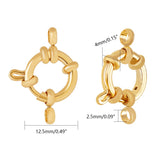 304 Stainless Steel Spring Ring Clasps, Ring, Real 24K Gold Plated, 12.5x4mm, Hole: 2.5mm, 10pc/Set