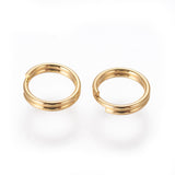 304 Stainless Steel Split Rings, Double Loops Jump Rings, Real 18k Gold Plated, 5x1mm, Inner Diameter: 4mm, 500pc/Set