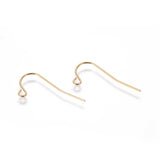 304 Stainless Steel Earring Hooks, with Horizontal Loop, Real 18k Gold Plated, 11.5x24mm, 22 Gauge, Pin: 0.6mm, 200pc/Set