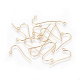 304 Stainless Steel Earring Hooks, with Horizontal Loop, Real 18k Gold Plated, 11.5x24mm, 22 Gauge, Pin: 0.6mm, 200pc/Set