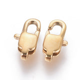 Ion Plating(IP) 304 Stainless Steel Lobster Claw Clasps, Golden, 11x5.5x3mm, Hole: 1mm, 5pc/Set