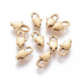 Ion Plating(IP) 304 Stainless Steel Lobster Claw Clasps, Golden, 11x5.5x3mm, Hole: 1mm, 5pc/Set