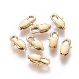 Ion Plating(IP) 304 Stainless Steel Lobster Claw Clasps, Golden, 13x6x3mm, Hole: 1.4mm, 5pc/Set