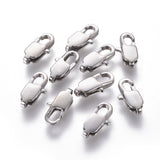 Non-Tarnish 304 Stainless Steel Lobster Claw Clasps, Stainless Steel Color, 13x6x3mm, Hole: 1.4mm, 5pc/Set