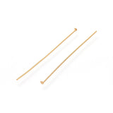 304 Stainless Steel Flat Head Pins, Real 18K Gold Plated, 45x0.7mm, Head: 2mm, 500pc/Set