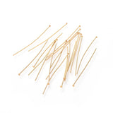 304 Stainless Steel Flat Head Pins, Real 18K Gold Plated, 45x0.7mm, Head: 2mm, 500pc/Set