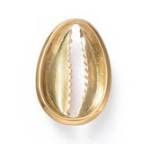 304 Stainless Steel Pendants, Cowrie Shell, Golden, 19x13x3mm, Hole: 16x2mm, 10pc/Set