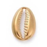 304 Stainless Steel Pendants, Cowrie Shell, Golden, 19x13x3mm, Hole: 16x2mm, 10pc/Set