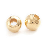 304 Stainless Steel Beads, Hollow Round, Golden, 3x2.5mm, Hole: 1.2mm