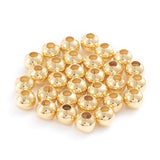 304 Stainless Steel Beads, Hollow Round, Golden, 5x4.5mm, Hole: 1.8mm,  200pcs/bag