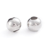 Tarnish Resistant 304 Stainless Steel Beads, Hollow Round, Stainless Steel Color, 4x3.5mm, Hole: 1.6mm, about 500pcs/bag