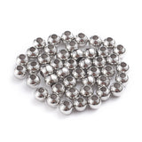 Tarnish Resistant 304 Stainless Steel Beads, Hollow Round, Stainless Steel Color, 4x3.5mm, Hole: 1.6mm, about 500pcs/bag