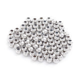 Tarnish Resistant 304 Stainless Steel Beads, Hollow Round, Stainless Steel Color, 3x2.7~3mm, Hole: 1mm, 500pcs/bag