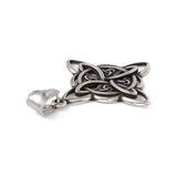 304 Stainless Steel Manual Polishing Pendants, Witch Knot Charms, Antique Silver, 38x34x2.5mm, Hole: 4x9mm, 5pc/Set