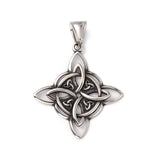 304 Stainless Steel Manual Polishing Pendants, Witch Knot Charms, Antique Silver, 38x34x2.5mm, Hole: 4x9mm, 5pc/Set