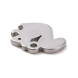 Non-Tarnish 304 Stainless Steel Charms, Squirrel Charms, Stainless Steel Color, 8x9.5x1mm, Hole: 1mm, 30pc/Set