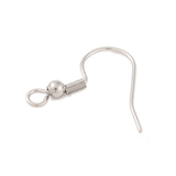 Tarnish Resistant 304 Stainless Steel Earring Hooks, Ear Wire, with Horizontal Loop, Stainless Steel Color, 20x19x3mm, Hole: 2mm, 21 Gauge, Pin: 0.7mm, 500pc/Set