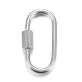 Tarnish Resistant 304 Stainless Steel Screw Carabiner Lock Charms, for Necklaces Making, Oval, Stainless Steel Color, 21x11x4mm, Screw: 7x4mm, 10pc/Set