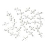 Non-Tarnish 304 Stainless Steel Tiny Cross Charms, Laser Cut, Stainless Steel Color, 9x6x0.4mm, Hole: 0.9mm, 50pc/Set