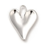 Non-Tarnish 304 Stainless Steel Pendants, Heart Charms, Stainless Steel Color, 33x25x3mm, Hole: 11.5x4.5mm, 20pc/Set