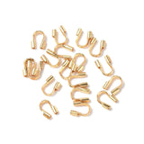 304 Surgical Stainless Steel Wire Guardian and Protectors, Real 18K Gold Plated, Hole: 0.7mm, 5x4~4.5x1.4mm, 100pcs/Set