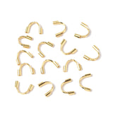 304 Surgical Stainless Steel Wire Guardian and Protectors, Real 18K Gold Plated, Hole: 0.8mm, 4.5~4.6x6~6.7x1.4mm, 100pc/Set