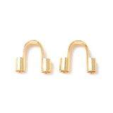 304 Surgical Stainless Steel Wire Guardian and Protectors, Real 18K Gold Plated, Hole: 1mm, 4.7~5x5.5x1.6mm, 100pc/Set