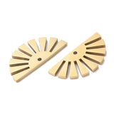 Ion Plating(IP) 316L Surgical Stainless Steel Pendants, Fan Charm, Laser Cut, Real 18K Gold Plated, 8.8x18x1mm, Hole: 1mm, 10pc/Set