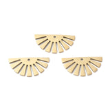 Ion Plating(IP) 316L Surgical Stainless Steel Pendants, Fan Charm, Laser Cut, Real 18K Gold Plated, 8.8x18x1mm, Hole: 1mm, 10pc/Set