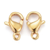 304 Stainless Steel Lobster Claw Clasps, Parrot Trigger Clasps, Real 24K Gold Plated, 9x6x3mm, Hole: 1mm, 100pc/Set